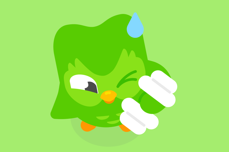 Duolingo characters illustration including Duo the owl