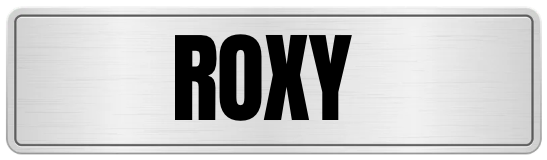 Roxy nameplate
